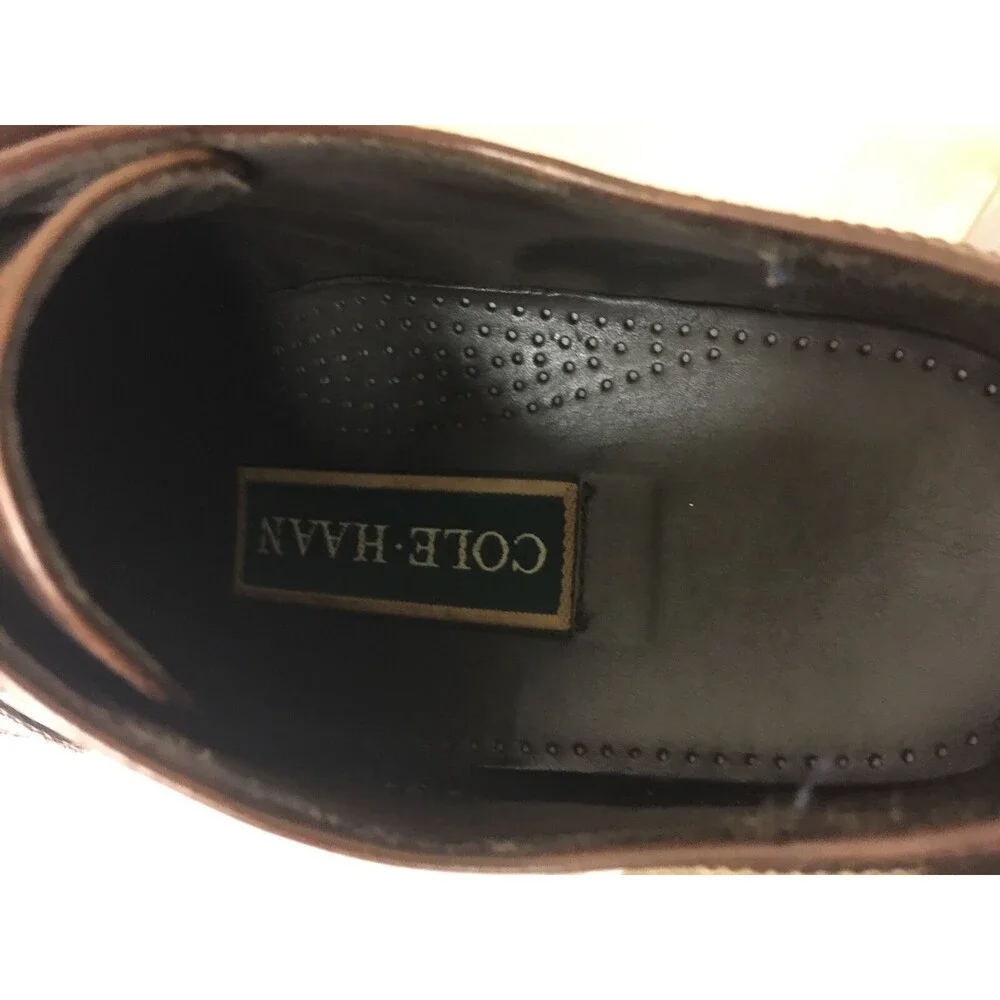 Cole Hann brown dress lace up leather shoes for men size  7.5M